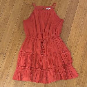 Bar III Red Midi Dress with Tiered Skirt
